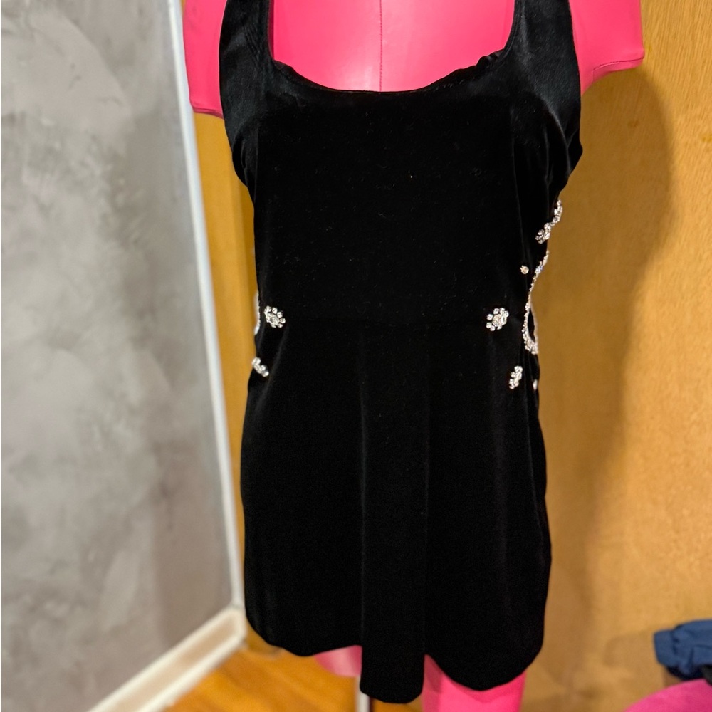 Zara Black Mini Dress with Embellishments